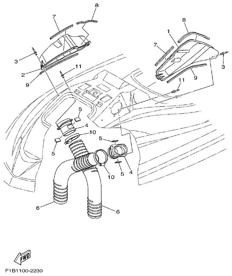 Yamaha FX10 VENTILATION parts diagram